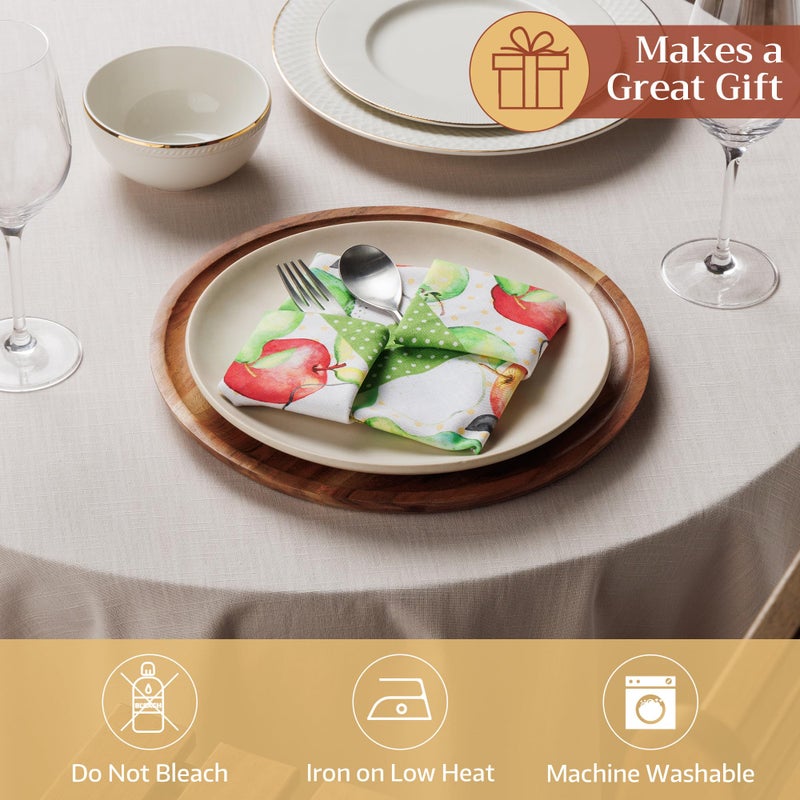 Maison d' Hermine Cloth Napkins Set of 4 100% Cotton for Thanksgiving Christmas Decorations Everyday Reusable Square Fall Napkins Cloth Washable Dinner Party (Fairy Christmas, 20"x20") - Image 4